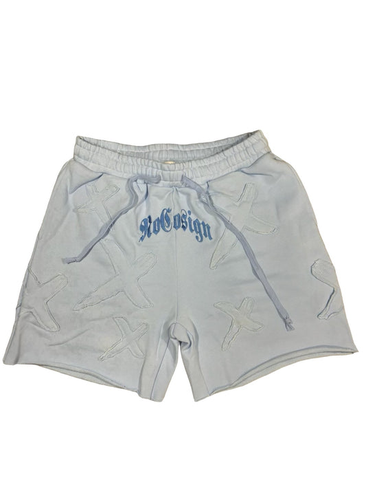 SHADOW BANNED SWEATSHORTS BABY BLUE